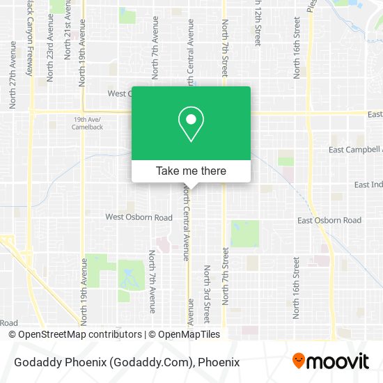 Mapa de Godaddy Phoenix (Godaddy.Com)
