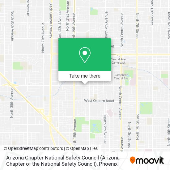 Mapa de Arizona Chapter National Safety Council (Arizona Chapter of the National Safety Council)