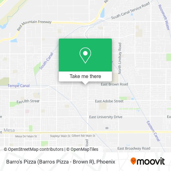 Barro's Pizza (Barros Pizza - Brown R) map