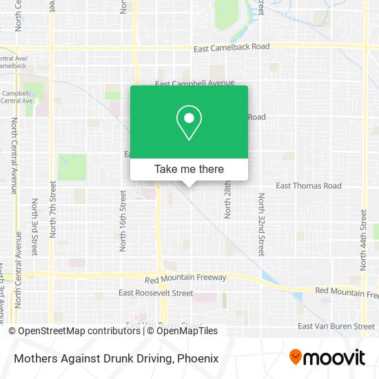 Mapa de Mothers Against Drunk Driving