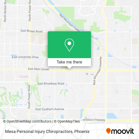 Mesa Personal Injury Chiropractors map