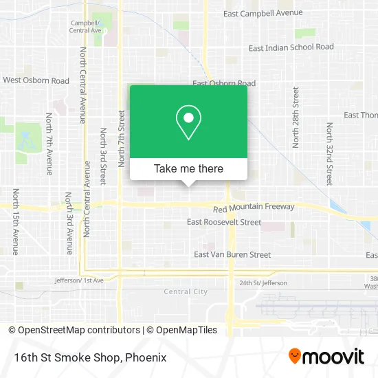 16th St Smoke Shop map