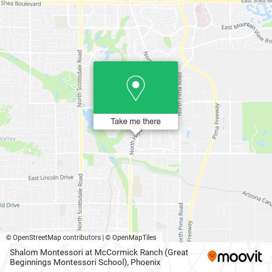 Mapa de Shalom Montessori at McCormick Ranch (Great Beginnings Montessori School)