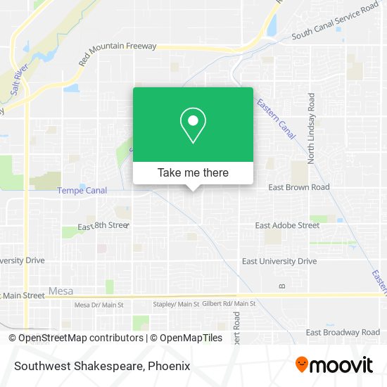 Mapa de Southwest Shakespeare