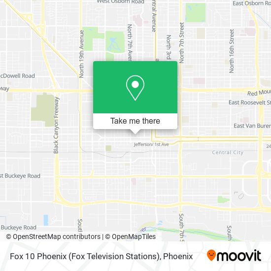 Mapa de Fox 10 Phoenix (Fox Television Stations)