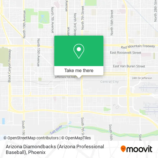 Mapa de Arizona Diamondbacks (Arizona Professional Baseball)