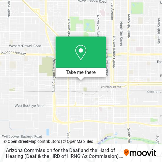 Mapa de Arizona Commission for the Deaf and the Hard of Hearing (Deaf & the HRD of HRNG Az Commission)