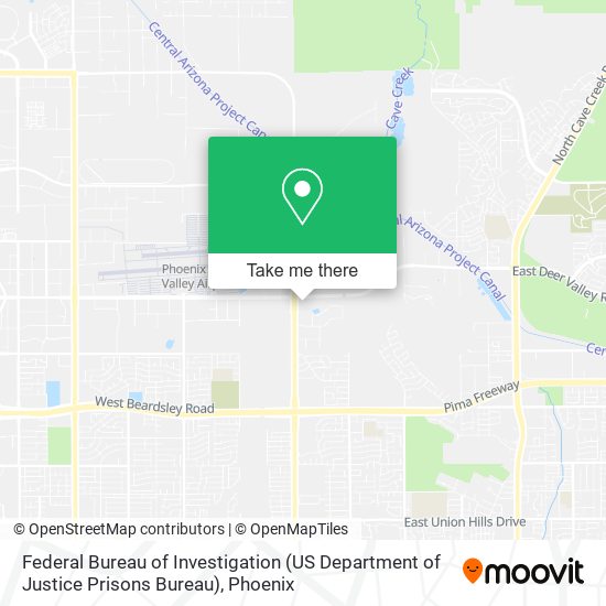 Mapa de Federal Bureau of Investigation (US Department of Justice Prisons Bureau)