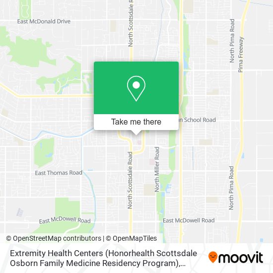 Mapa de Extremity Health Centers (Honorhealth Scottsdale Osborn Family Medicine Residency Program)