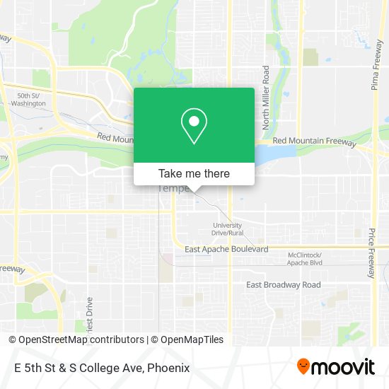 Mapa de E 5th St & S College Ave