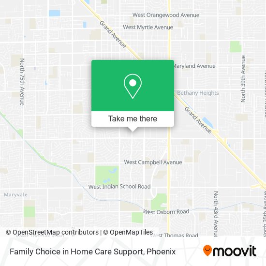 Family Choice in Home Care Support map