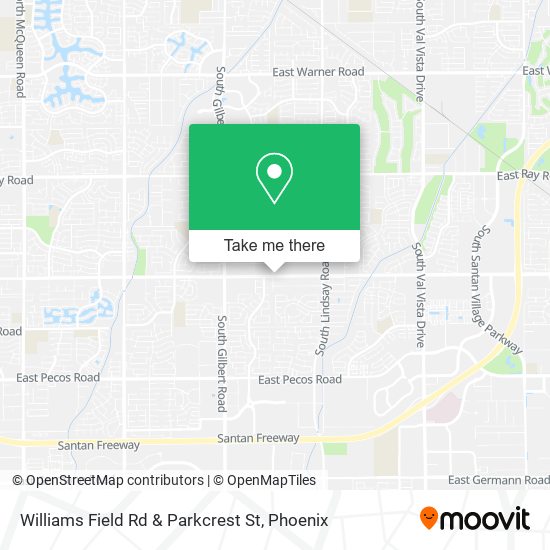 Williams Field Rd & Parkcrest St map