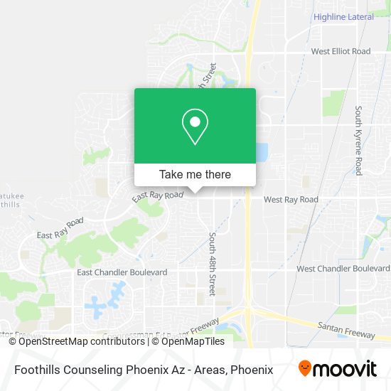 Mapa de Foothills Counseling Phoenix Az - Areas