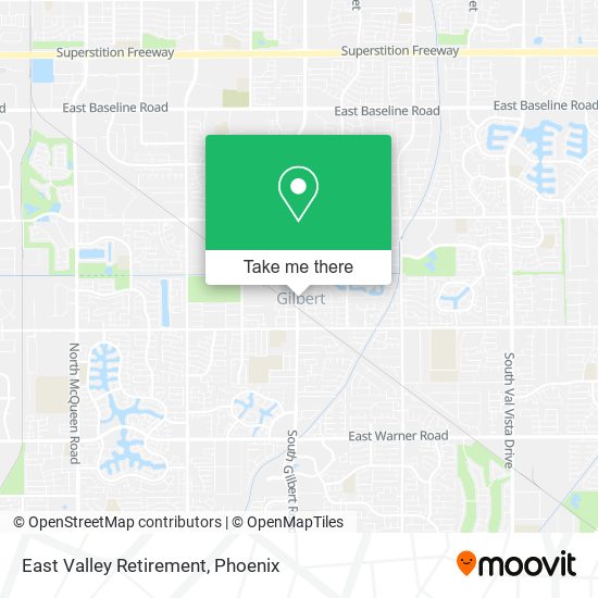 East Valley Retirement map