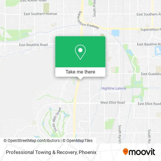 Professional Towing & Recovery map