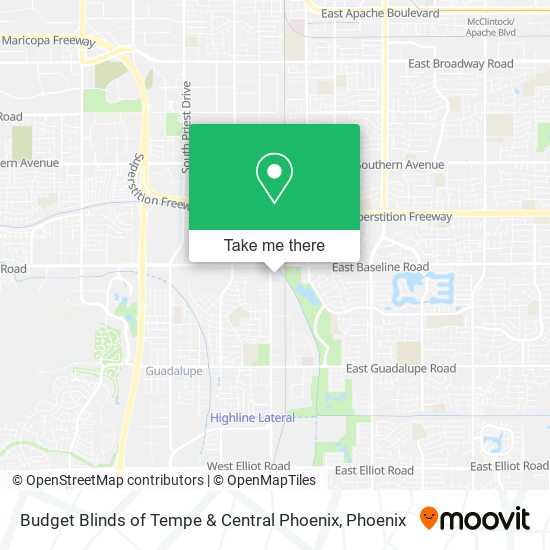 Budget Blinds of Tempe & Central Phoenix map