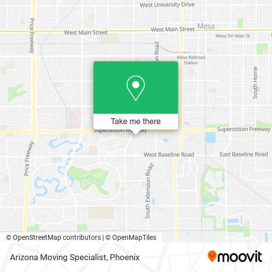 Mapa de Arizona Moving Specialist