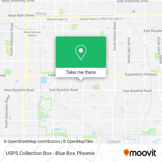 Mapa de USPS Collection Box - Blue Box