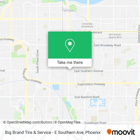 Big Brand Tire & Service - E Southern Ave map