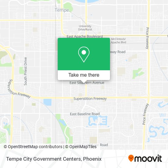 Tempe City Government Centers map