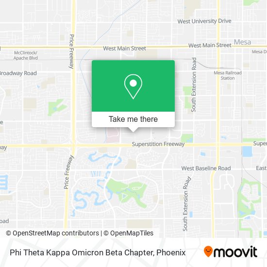 Mapa de Phi Theta Kappa Omicron Beta Chapter