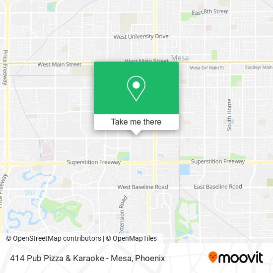 414 Pub Pizza & Karaoke - Mesa map