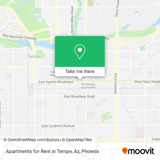 Apartments for Rent in Tempe, Az map