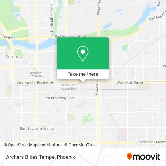 Mapa de Archers Bikes Tempe