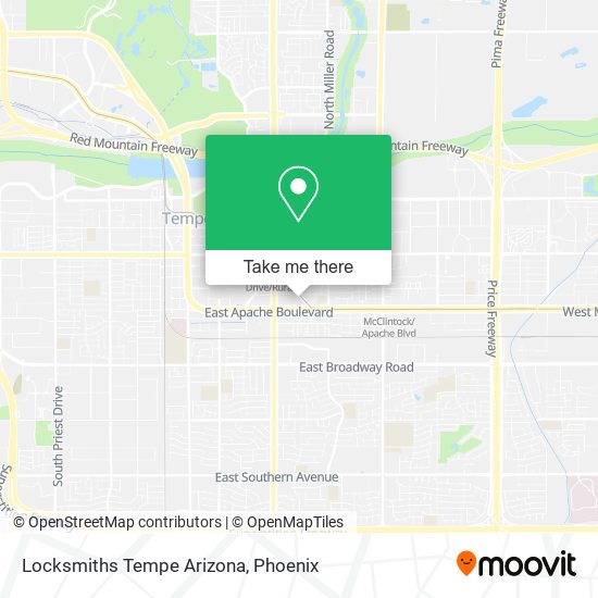 Locksmiths Tempe Arizona map