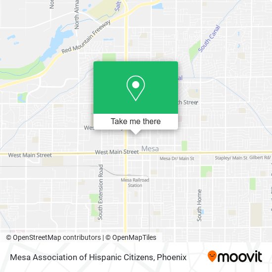 Mesa Association of Hispanic Citizens map