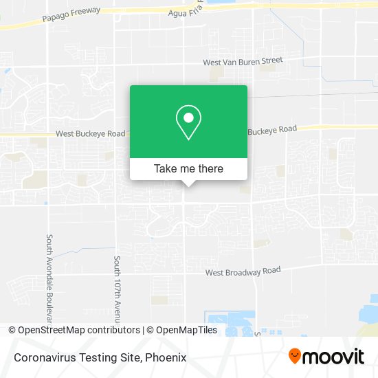 Coronavirus Testing Site map