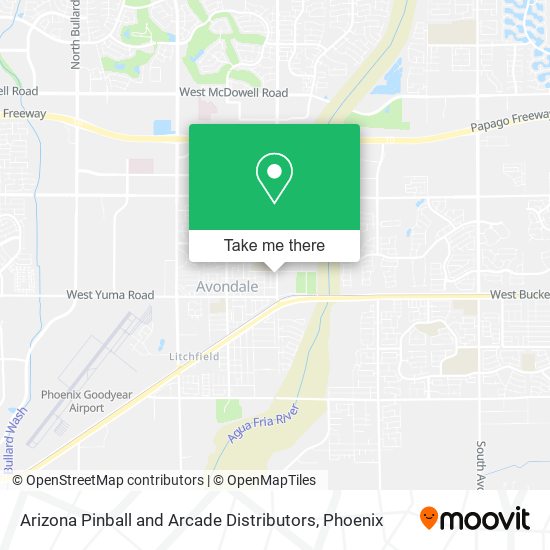 Arizona Pinball and Arcade Distributors map