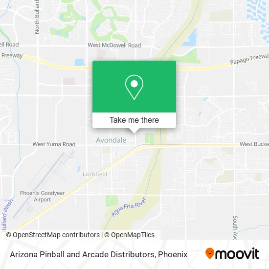 Arizona Pinball and Arcade Distributors map