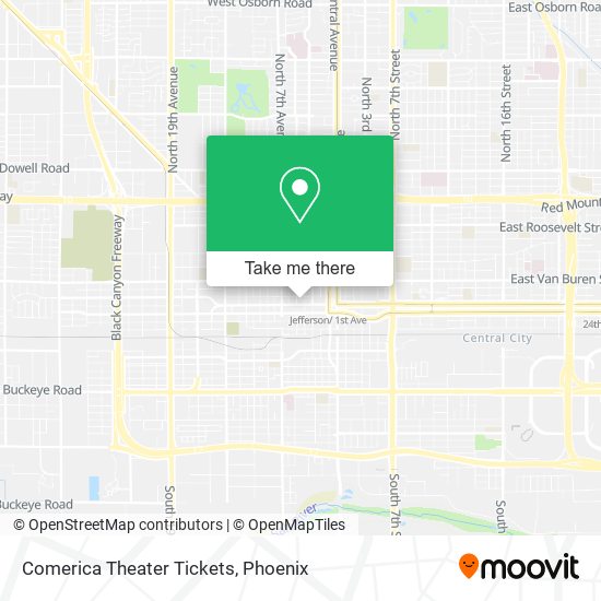 Comerica Theater Tickets map