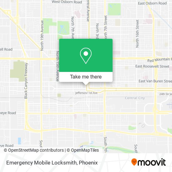 Mapa de Emergency Mobile Locksmith