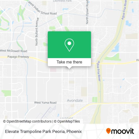 Elevate Trampoline Park Peoria map