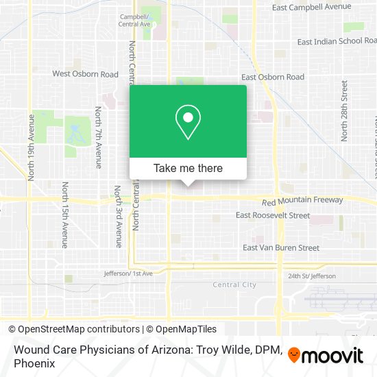 Mapa de Wound Care Physicians of Arizona: Troy Wilde, DPM