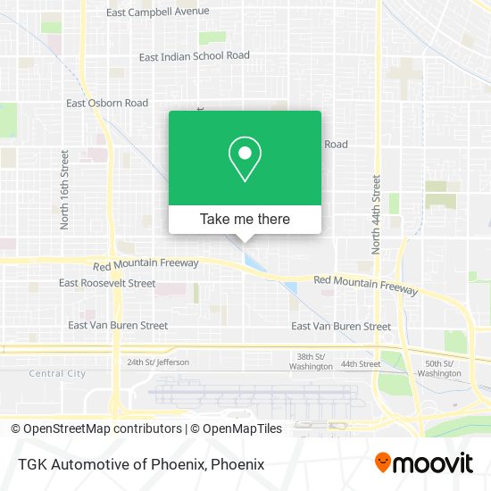 Mapa de TGK Automotive of Phoenix