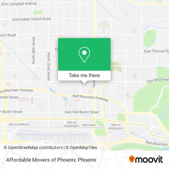 Affordable Movers of Phoenix map
