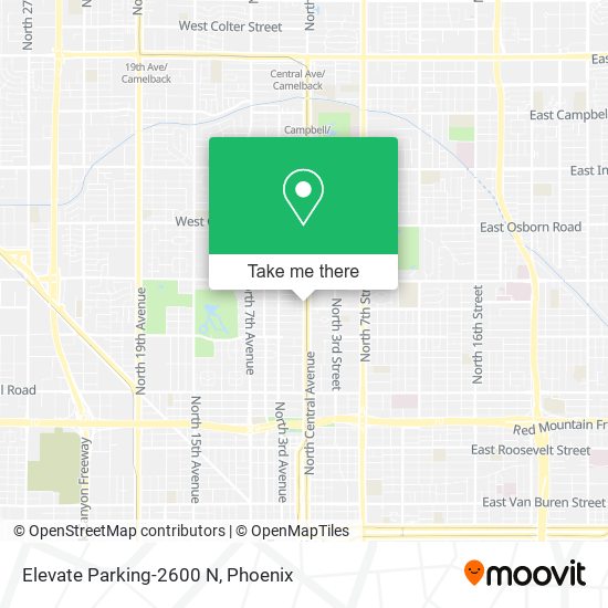 Mapa de Elevate Parking-2600 N