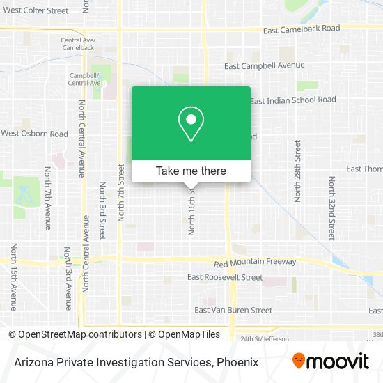 Mapa de Arizona Private Investigation Services