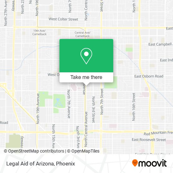 Mapa de Legal Aid of Arizona