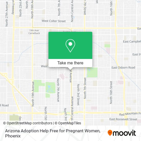 Arizona Adoption Help Free for Pregnant Women map