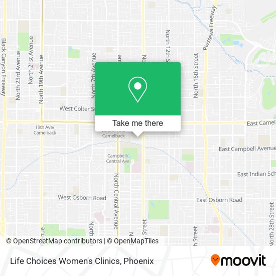 Life Choices Women's Clinics map
