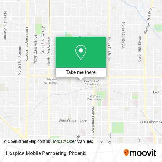 Hospice Mobile Pampering map