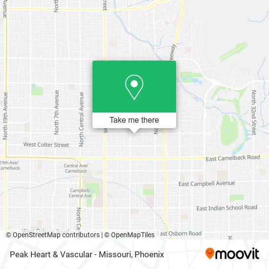Mapa de Peak Heart & Vascular - Missouri