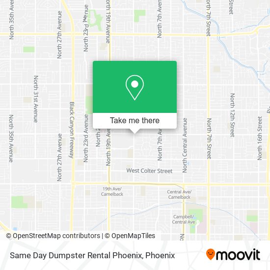 Same Day Dumpster Rental Phoenix map