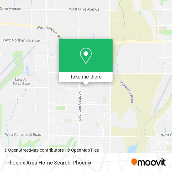 Phoenix Area Home Search map