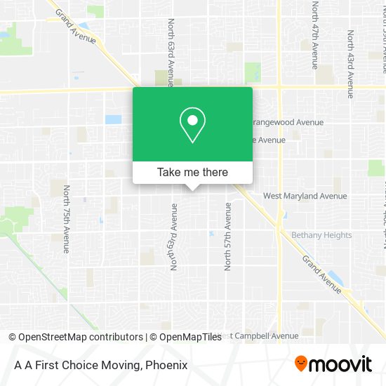 A A First Choice Moving map