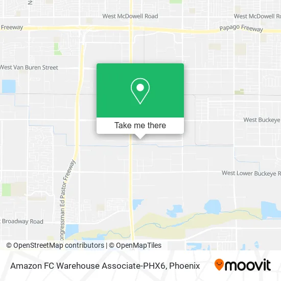 Mapa de Amazon FC Warehouse Associate-PHX6